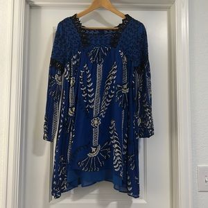 Anthropologie Blue Dress with Detailing
